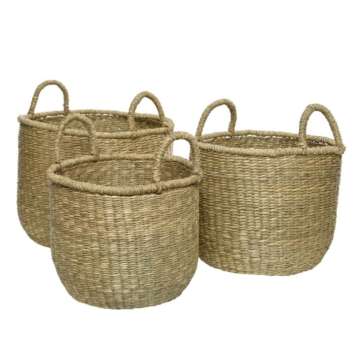 SET 3 CESTI NATURAL CON MANICI